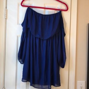 Off the shoulder chiffon mini dress